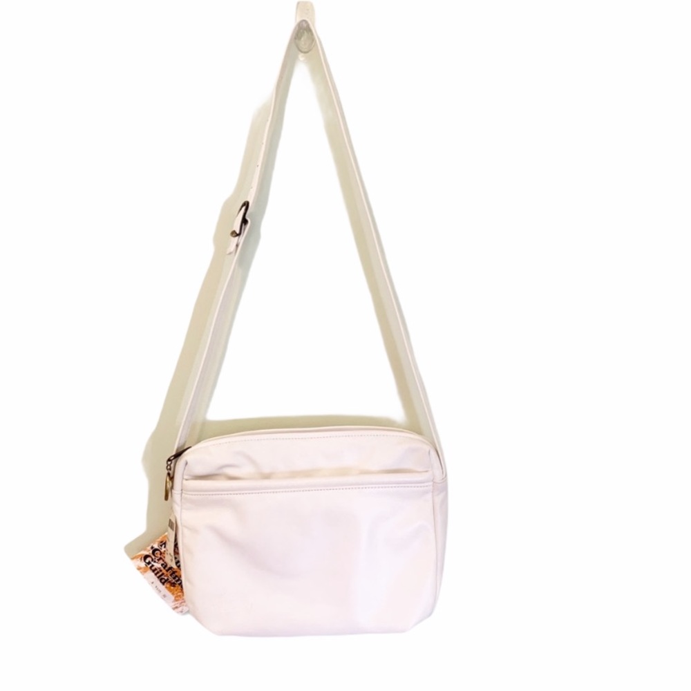 VTG Stone Mountain Made in USA White Leather Bag